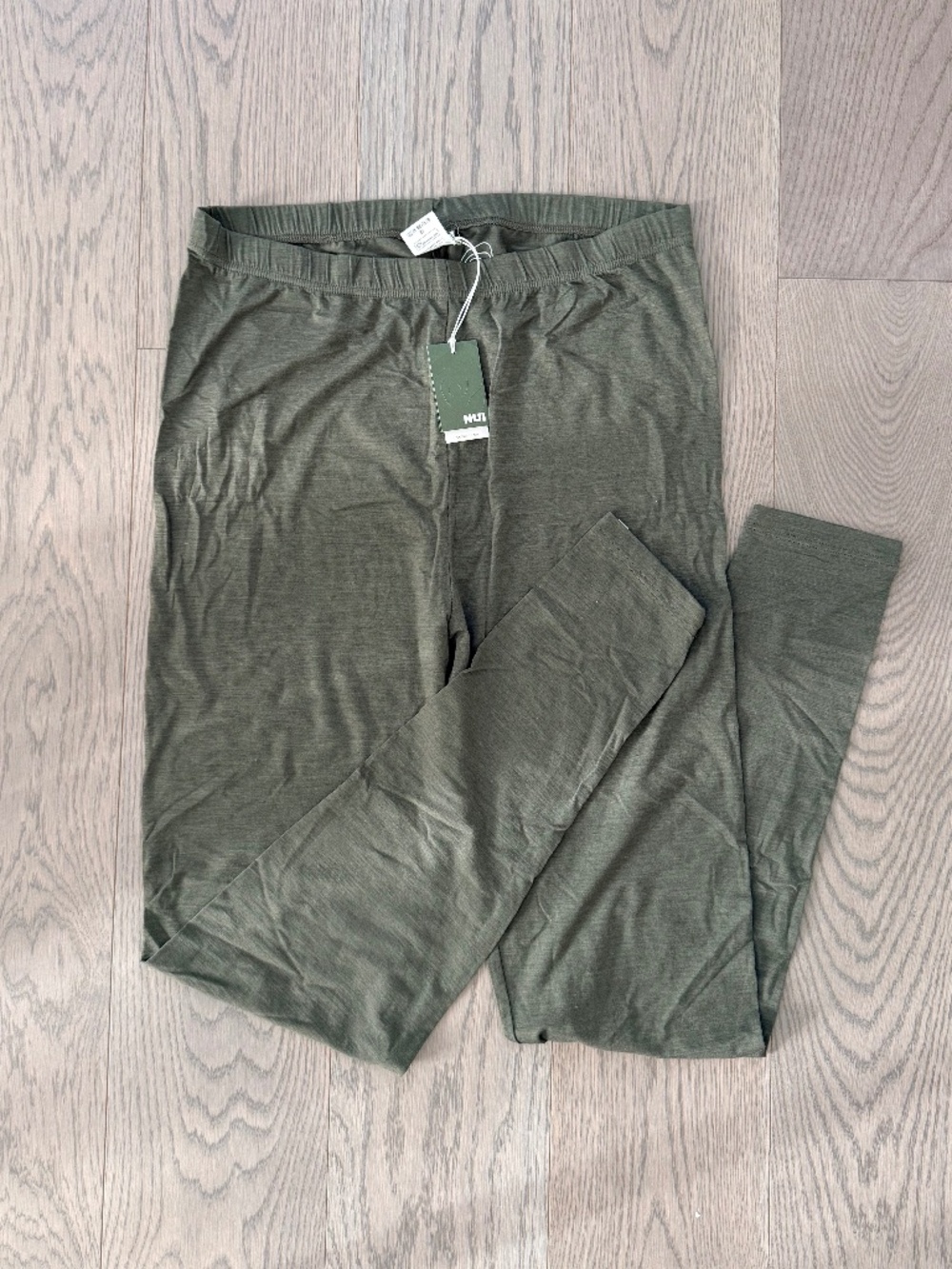 NWT NUI Organics Randi Merino Wool TENCEL Leggings XL Lichen